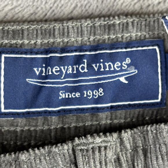 Vineyard Vines Pants Mens XXL Gray Corduroy Cargo Elastic Drawstring Zip Fly - Picture 7 of 16